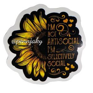 🌻2 for $9 or 4 for $15🌻 Yellow Sunflower 🌻 Selectively Social Sticker